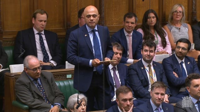 Sajid Javid delivers a personal statement to the House of Commons