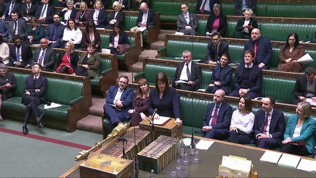 Rachel Reeves addresses MPs in the Commons