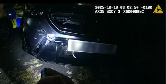Body-worn video captured showing the damage to the BMW