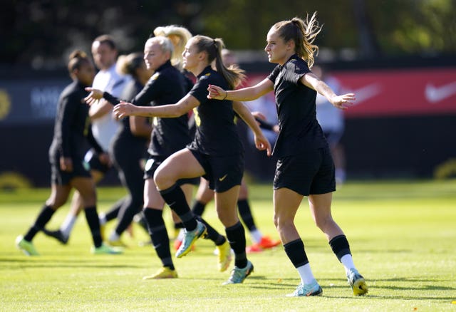 England players in training