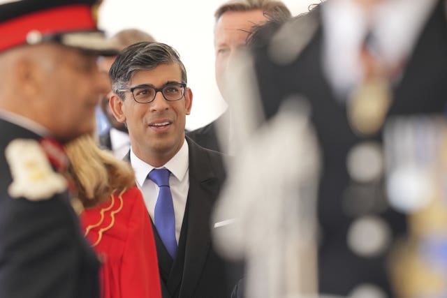 Rishi Sunak during the ceremonial welcome at Horse Guards Parade