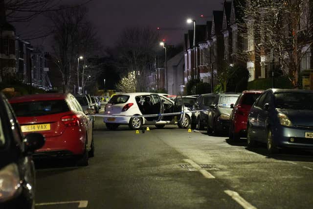 Police at the scene of an incident near Clapham Common, south London on Wednesday night 