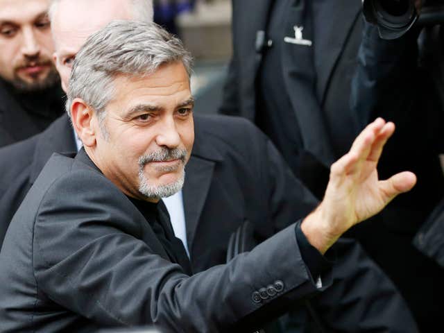 George Clooney visit to <a href=