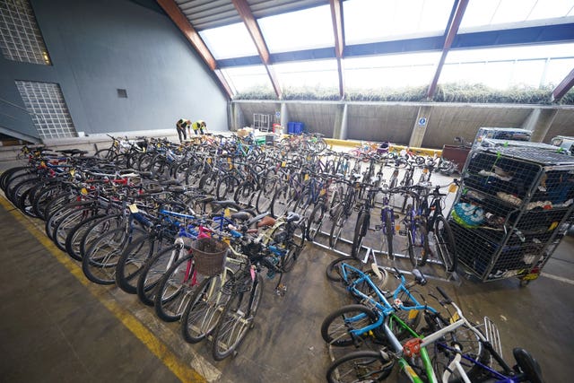 Bicycles are among the items handed in to the office