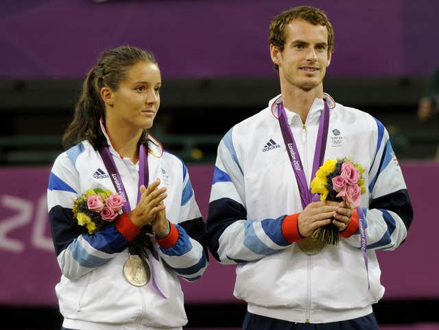 Laura Robson, left, and Andy Murray won Olympic silver in mixed doubles in 2012 