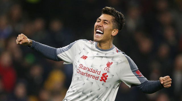 Roberto Firmino came off the bench to put Liverpool in front at Turf Moor (Nigel French/PA).