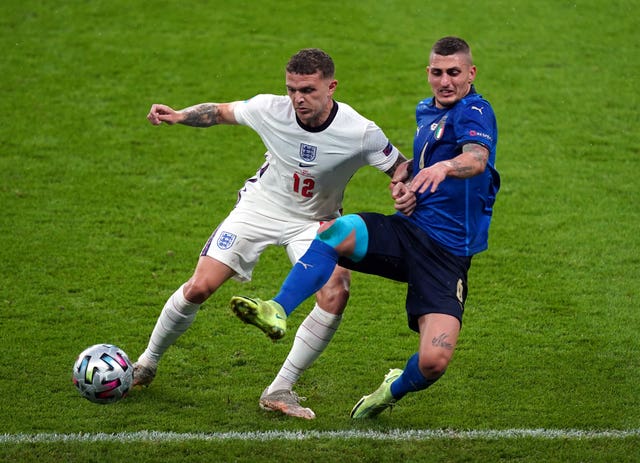 Kieran Trippier in last summer's Euros final (Mike Egerton/PA).