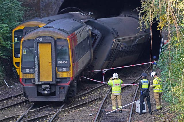 The scene after two trains collided in Salisbury