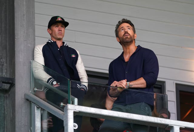 Wrexham co-owners Rob McElhenney, left, and Ryan Reynolds