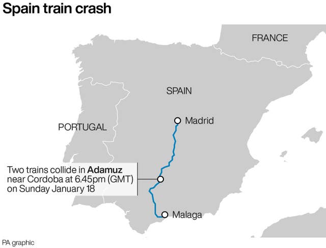 map locating Spain train crash