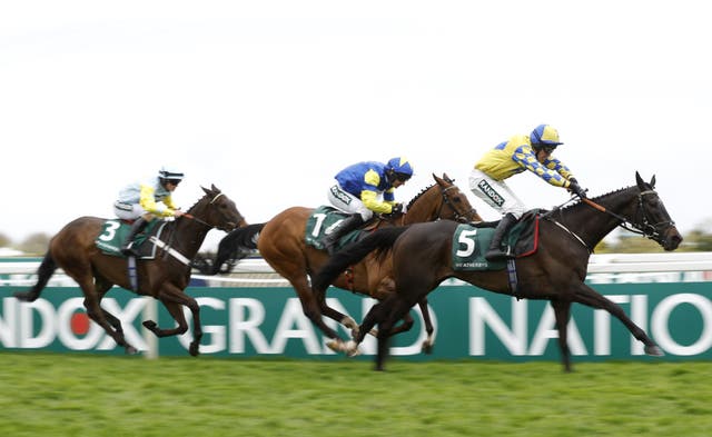 Good And Clever (left) seen finishing third at Aintree