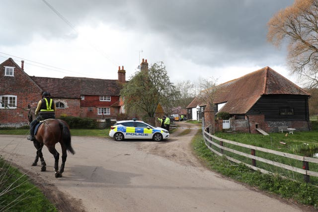 Police outside the property