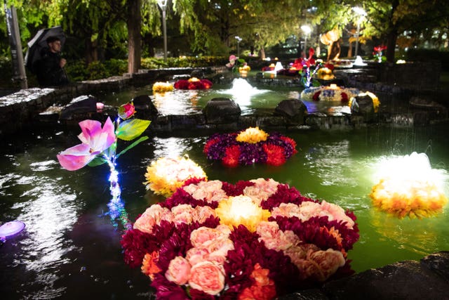 Floating flower display unveiled to mark Diwali