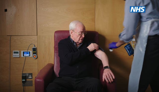 Sir Michael Caine in the new NHS video