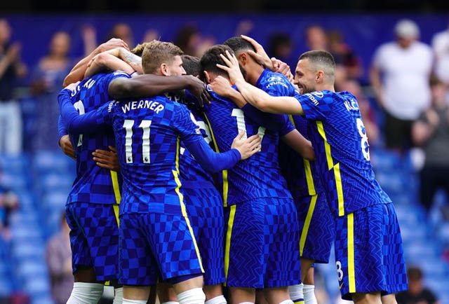 Chelsea’s Romelu Lukaku celebrates scoring the opening goal