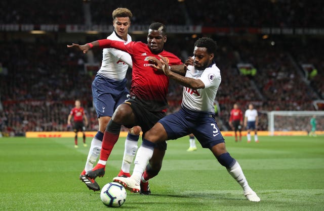 Paul Pogba, centre, was at a loss to explain Manchester United's defeat (Nick Potts/PA)