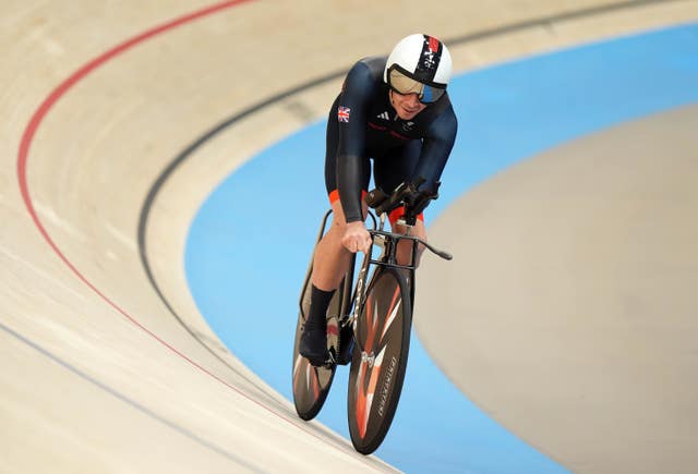 Great Britain’s Jaco van Gass after setting a world record