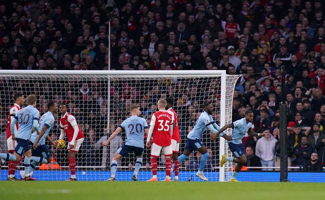 Ivan Toney celebrates scoring against Arsenal