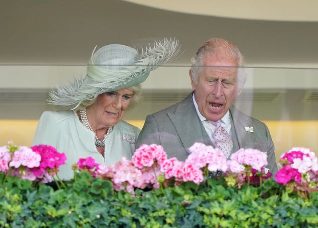 The King and Queen celebrate Desert Hero's Royal Ascot win 