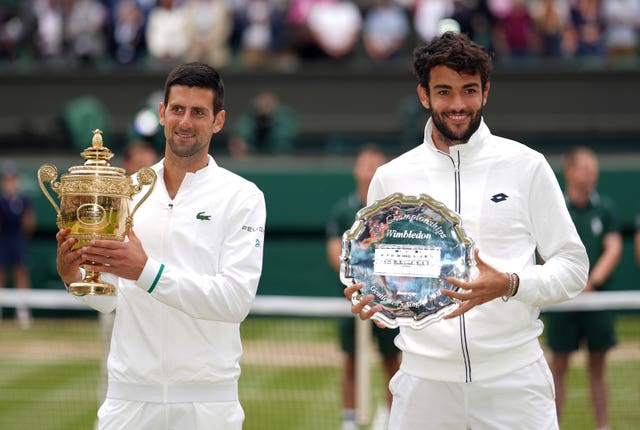 Matteo Berrettini was beaten by Novak Djokovic in last year's final