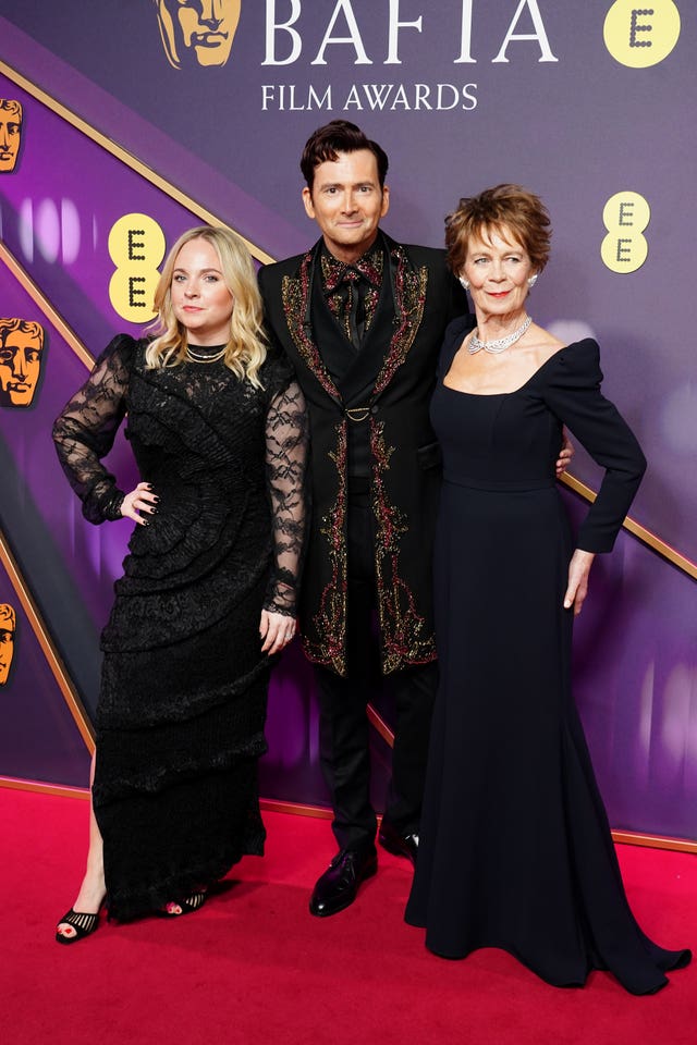 Georgia Tennant, David Tennant and Celia Imrie attending the 78th British Academy Film Awards at the Royal Festival Hall, Southbank Centre, London