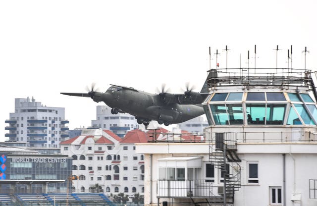 An RAF plane at Gibraltar Airport