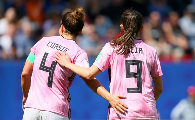 Captain Rachel Corsie (left) needs to lift her players
