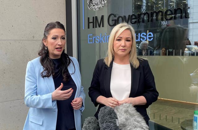 Deputy First Minister Emma Little-Pengelly (left) and First Minister Michelle O’Neill