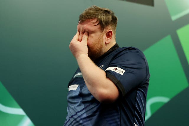 Cameron Menzies appears dejected after losing at the PDC World Championships