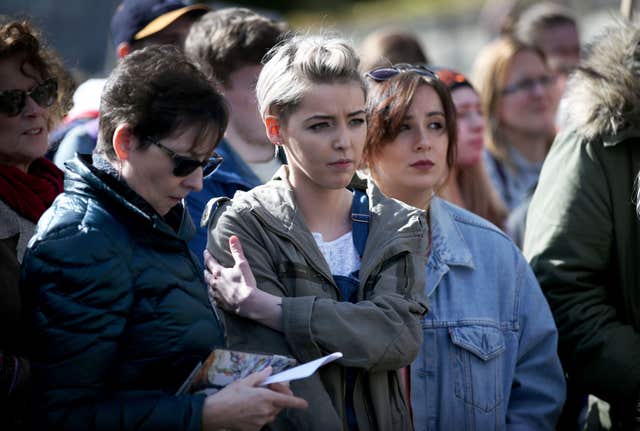 Ali Ross (centre) at the Edinburgh March For Our Lives rally
