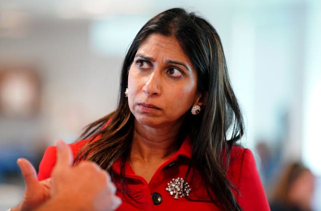 Refugee organisations have written to Home Secretary Suella Braverman (pictured) and Housing Secretary Michael Gove (Peter Byrne/PA)