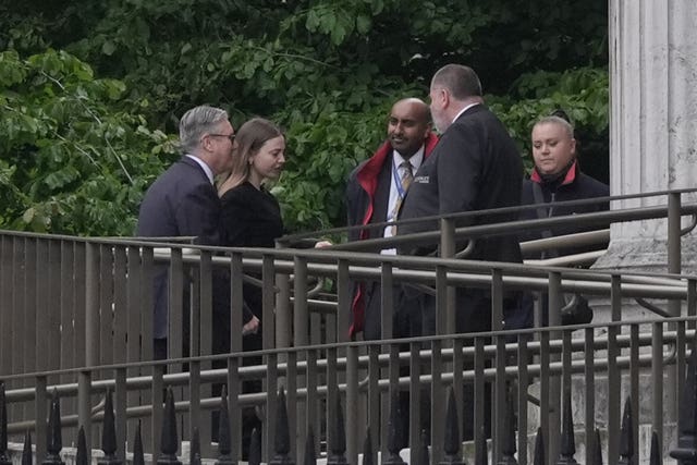 Sir Keir Starmer entering the infected blood service at St Paul&rsquo;s Cathedral