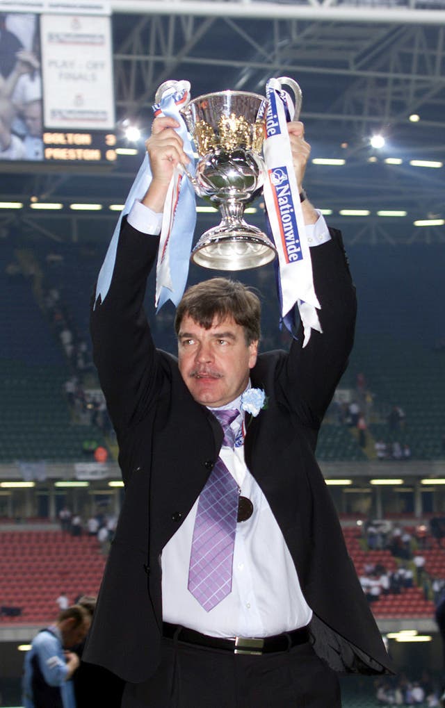 Allardyce was appointed Bolton manager in 1999 and won promotion to the top flight in 2001 