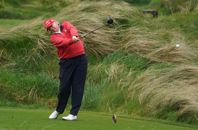 Former US president Donald Trump playing golf at Trump International Golf Links & Hotel in Doonbeg, Co Clare