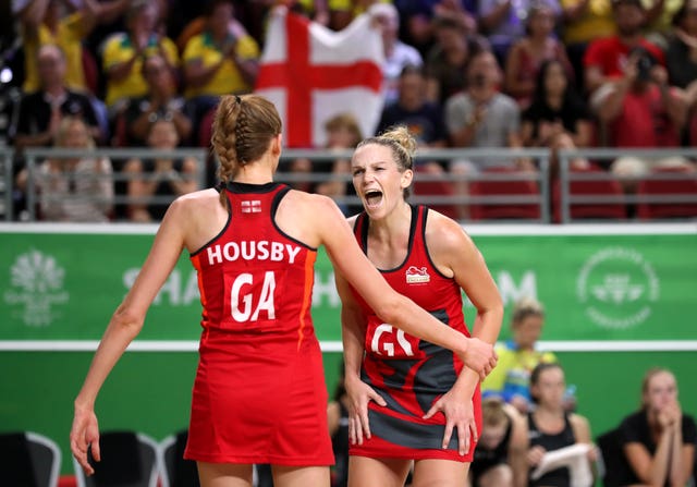 Jo Harten, right, and Helen Housby, left, combined to great effect in attack for England