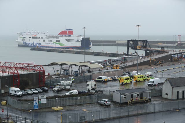 Emergency personnel at Rosslare Europort in Co Wexford