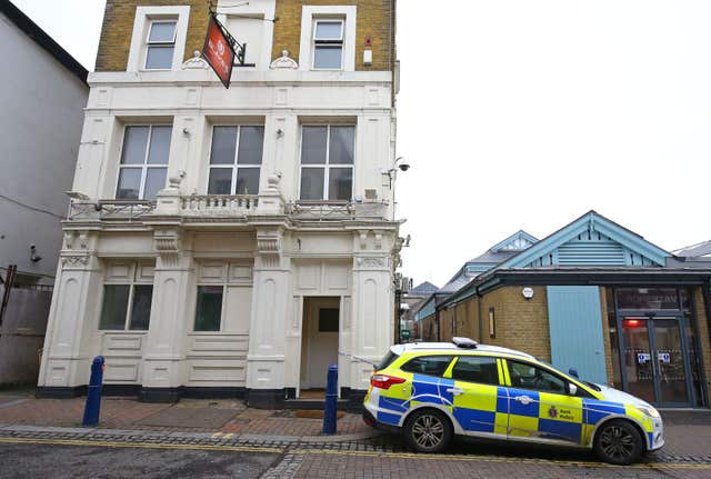 Police outside Blake’s nightclub in Gravesend  (Gareth Fuller/PA)