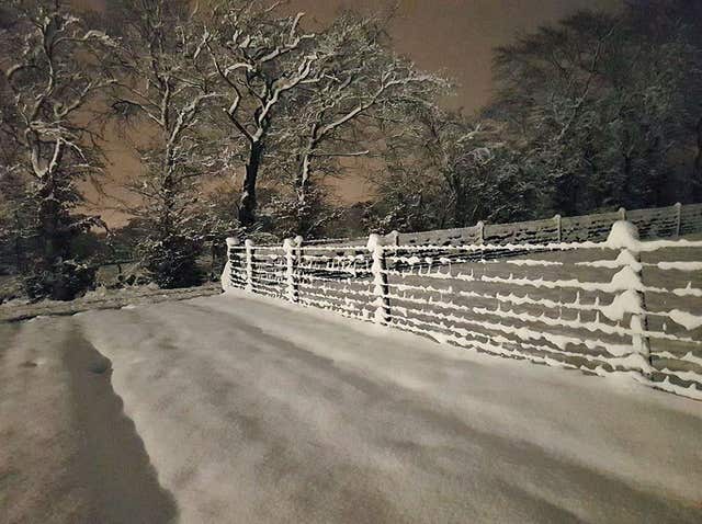 Snow in Co Antrim (Lisa Southgate/PA)