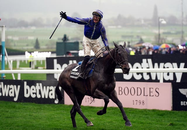 Energumene winning the Queen Mother Champion Chase