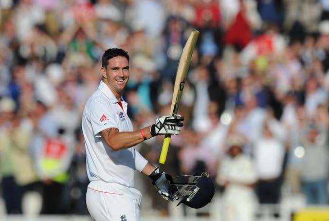 Pietersen celebrates his double ton at Lord's