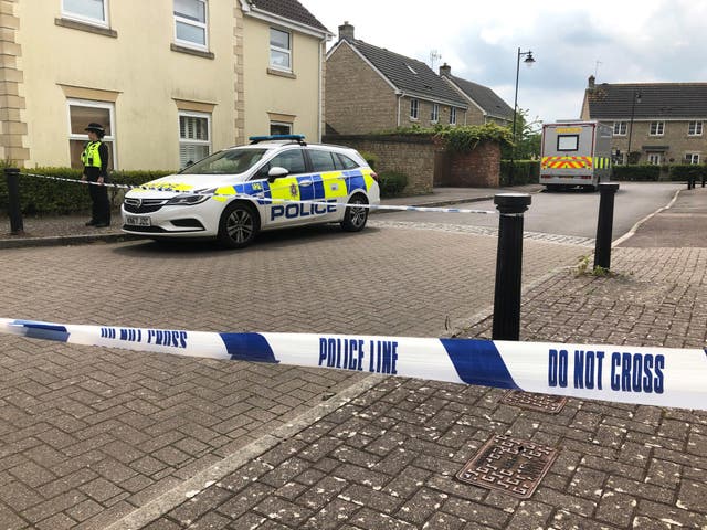 A police cordon remains in Calne (Claire Hayhurst/PA)