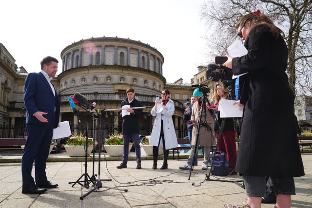 Labour Party housing spokesman, Conor Sheehan TD, speaking to the media