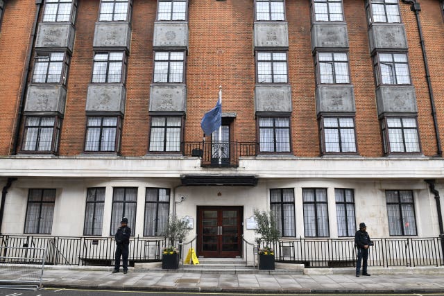 The private King Edward VII hospital in central London where Philip is being treated. (Dominic Lipinski/PA)
