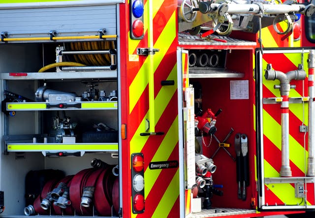 Fire fighting equipment in a fire engine (Rui Vieira/PA)