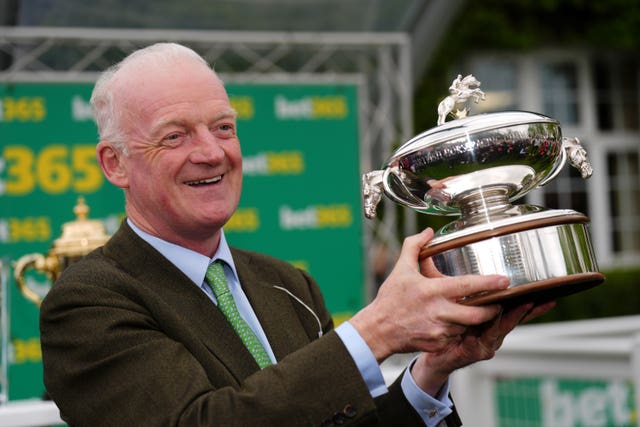 Willie Mullins after being crowned champion trainer at Sandown
