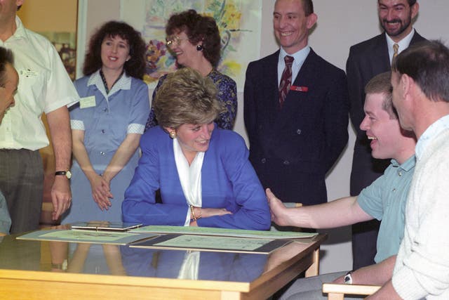 Diana visiting an Aids hospice in east London