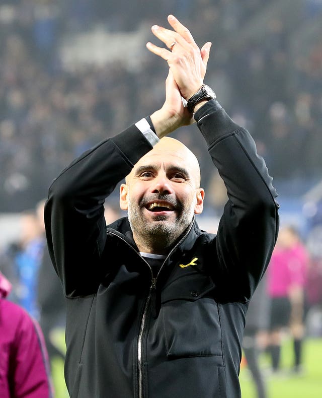 Guardiola appeared to enjoy City's win at Leicester