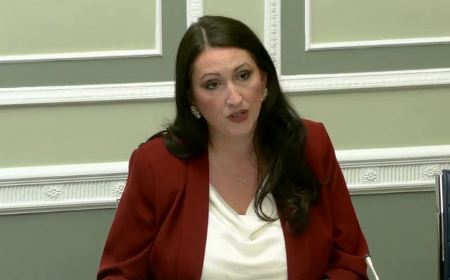 Emma Little-Pengelly speaks to the Executive Office committee