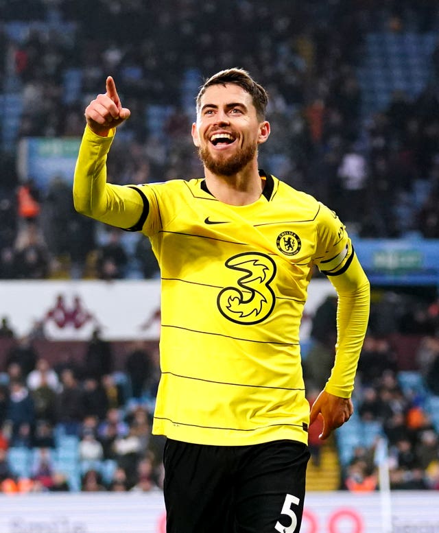 Chelsea’s Jorginho celebrates scoring his second penalty of the game