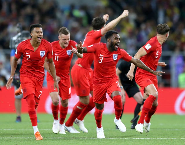 England stars celebrate at the World Cup